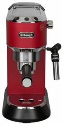 De'Longhi Dedica Pump Ημιαυτόματη για Αλεσμένο Καφέ Κόκκινη - DeLonghi