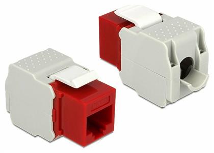 Keystone Module RJ45 jack to LSA Cat.6 UTP Red DeLock