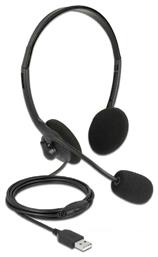Lightweight On Ear Multimedia Ακουστικά με μικροφωνο και σύνδεση USB-A DeLock