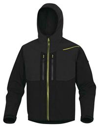 Horten 2 Ζακέτα Εργασίας Softshell Ψύχους με Κουκούλα Μαύρη/Κίτρινη Delta Plus