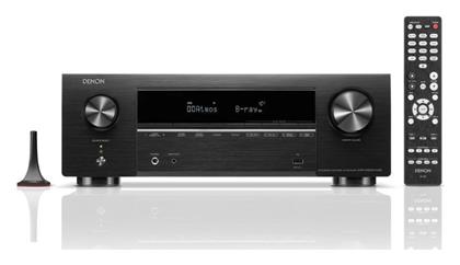 AVR-X1800H DAB Ενισχυτής Home Cinema 4K/8K 7.2 Καναλιών 80W/8Ω 175W/6Ω με HDR και Dolby Atmos Μαύρος Denon