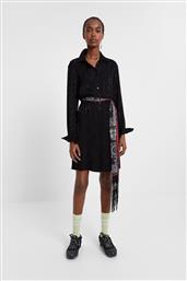 Desigual Mini All Day Φόρεμα Σατέν με Κουμπιά Μαύρο από το Notos