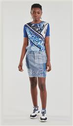 Be Blue Τζιν Ψηλόμεση Mini Φούστα Μπλε Desigual