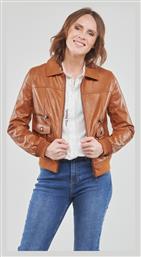 Dallas Δερμάτινο Γυναικείο Biker Jacket Καφέ Desigual