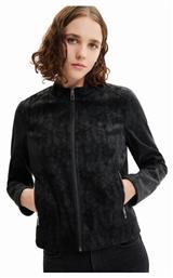 Detroit Γυναικείο Suede Biker Jacket Μαύρο Desigual