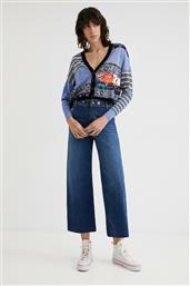 Desigual Γυναικεία Πλεκτή Ζακέτα σε Μπλε Χρώμα από το Notos