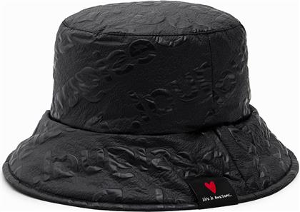 Desigual Γυναικείο Δερμάτινο Καπέλο Bucket Μαύρο από το Epapoutsia