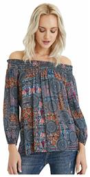 Kalima Off-Shoulder Γυναικείο Top Μπλε Desigual