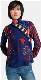 Desigual Μακρυμάνικο Γυναικείο Top Μπλε από το Notos