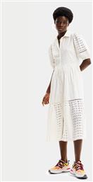 Desigual Midi Σεμιζιέ Φόρεμα Λευκό από το Modivo