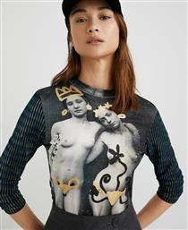 Desigual Night Μακρυμάνικο Γυναικείο Top Μαύρο από το Altershops