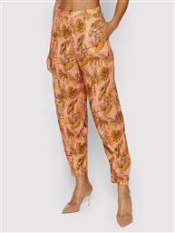 Desigual Safari Γυναικείο Ψηλόμεσο Υφασμάτινο Παντελόνι σε Κανονική Εφαρμογή Πορτοκαλί από το Z-mall