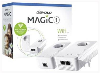 Devolo Magic 1 WiFi 2-1 Powerline Διπλού Kit για Ασύρματη Σύνδεση Wi‑Fi 5 με Passthrough Πρίζα και 2 Θύρες Ethernet