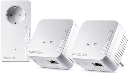 Devolo Magic 1 WiFi mini Powerline Τριπλού Kit για Ασύρματη Σύνδεση Wi‑Fi 4 με Passthrough Πρίζα και Θύρα Ethernet από το Media Markt