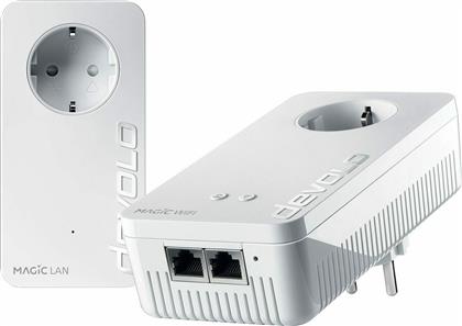 Devolo Magic 2 WiFi next Powerline Διπλού Kit για Ασύρματη Σύνδεση Wi‑Fi 5 με Passthrough Πρίζα και 2 Θύρες Gigabit Ethernet από το e-shop
