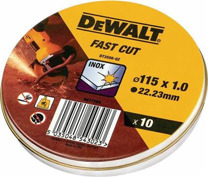 Δίσκοι Κοπής Inox 115mm DT3506 10τμχ Dewalt