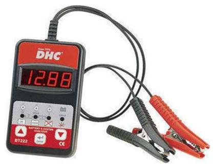 BT222 Ψηφιακό Battery Tester με Κροκοδειλάκια DHC