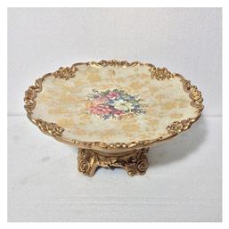 Διακοσμητική Πιατέλα Πορσελάνης Χρυσή 33.5x33.5x15εκ. Estheti