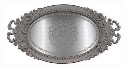 Διακοσμητικός Δίσκος Μεταλλικός Οβάλ με Καθρέπτη 44.2x4.2x24cm - Estheti