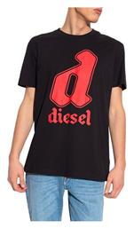 T-Diegor-K54 Ανδρικό T-shirt Μαύρο με Στάμπα Diesel