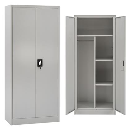 Δίφυλλη Μεταλλική Clod 90x40x180εκ. Ανοιχτό Γκρι - HomeMarkt