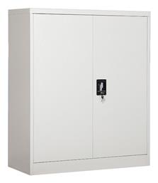 Δίφυλλη Ντουλάπα Duilin Μεταλλική Γαλβανιζέ με 2 Ράφια Ανοιχτό Γκρι 90x40x90εκ. ArteLibre