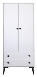 Δίφυλλη Ντουλάπα Ρούχων Amari Λευκή 82x48x180cm - ArteLibre