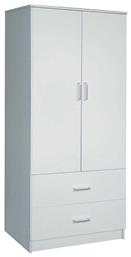 Δίφυλλη Ντουλάπα Ρούχων Closet Λευκή 80x50x180cm - Woodwell