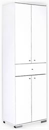 Δίφυλλη Ντουλάπα Ρούχων Diamond Λευκό 60x40x187cm - Megapap