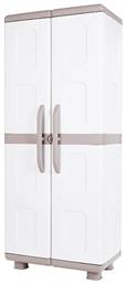 Δίφυλλη Πλαστική Λητώ 73x44x179εκ. Μπεζ / Λευκή - Homeplast