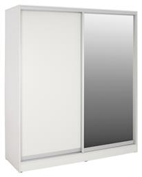 Δίφυλλη Συρόμενη με Καθρέπτη 120x60x220cm Λευκό - HomeMarkt