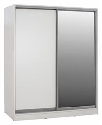 Δίφυλλη Συρόμενη με Καθρέπτη 160x60x210cm Λευκή - HomeMarkt