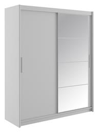 Δίφυλλη Συρόμενη με Καθρέπτη Elodie 180x61x216cm Λευκή - Pakketo