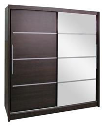 Δίφυλλη Συρόμενη με Καθρέπτη Ilona 180x61x215cm Σοκολά - Alphab2b