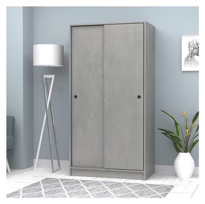 Δίφυλλη Συρόμενη Misra 94x52x182cm Γκρι Σκυροδέματος - Megapap