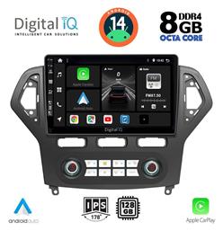 Ηχοσύστημα Αυτοκινήτου για Ford Mondeo 2007-2011 με Clima (Bluetooth/USB/AUX/WiFi/GPS/Apple-Carplay/Android-Auto) με Οθόνη Αφής 10'' Digital IQ