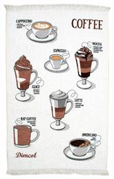 Coffee Πετσέτα Κουζίνας από 100% Βαμβάκι σε Λευκό Χρώμα 40x60cm Dimcol