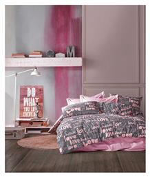 Υπέρδιπλο 220x240εκ. Αγάπη 299 Grey / Lila Dimcol