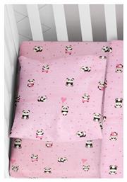 Panda Βρεφική Μαξιλαροθήκη από 100% Βαμβάκι 111 Pink 35x45εκ. Dimcol