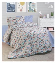 Παιδική Παπλωματοθήκη Μονή Dino 309 White-Blue 160x240εκ. Dimcol