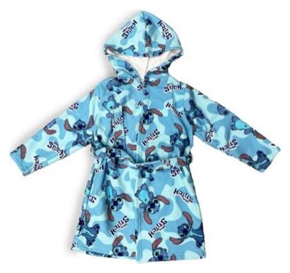 Παιδικό Μπουρνούζι Lilo & Stitch Sky Blue με Κουκούλα Dimcol