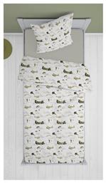 Παιδικό Πάπλωμα Μονό Airforce 196 White-Khaki 160x240εκ. Dimcol