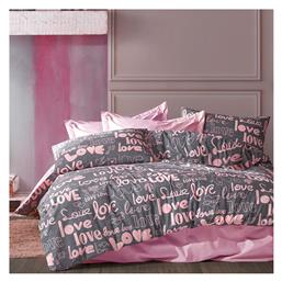 Σετ Υπέρδιπλο 4τμχ 220x240εκ. Αγάπη 299 Grey / Lila Dimcol