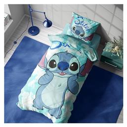 Σετ Σεντόνια Μονά Βαμβακερά Home Stitch 823 Turquoise 160x240cm 3τμχ Dimcol