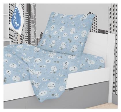 Smile Σετ Σεντόνια Μονά Βαμβακερά 81 Blue 160x240cm 3τμχ Dimcol