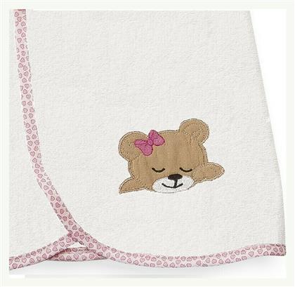 Dimcol Βρεφική Κάπα-Μπουρνούζι με Κουκούλα Sleeping Bear Cub 12 White & Pink από το Aithrio