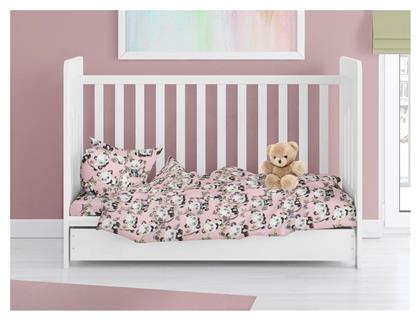 Βρεφική Παπλωματοθήκη Bebe Panda Pink 120x160εκ. Dimcol