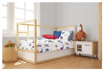 Βρεφική Παπλωματοθήκη Bebe Space White-blue 120x160εκ. Dimcol