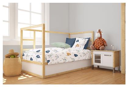 Βρεφική Παπλωματοθήκη Bebe White-blue 120x160εκ. Dimcol