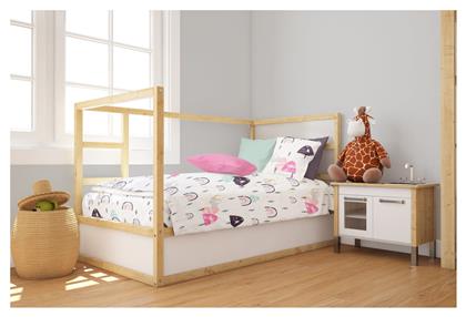 Βρεφική Παπλωματοθήκη Bebe White-pink 120x160εκ. Dimcol